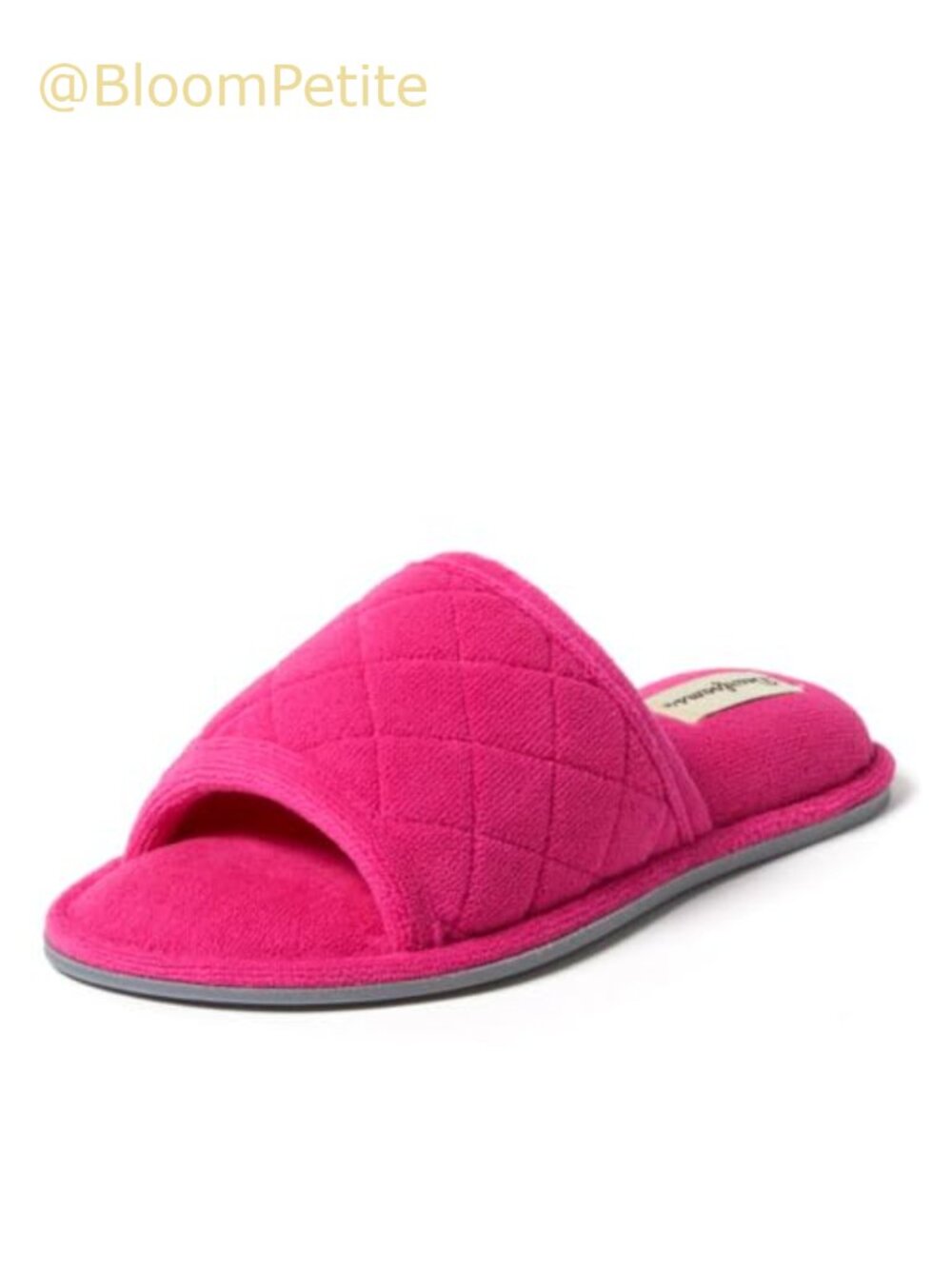 Dearfoams Beatrice Terry Slide Slipper Memory Foam Open Toe House Shoe